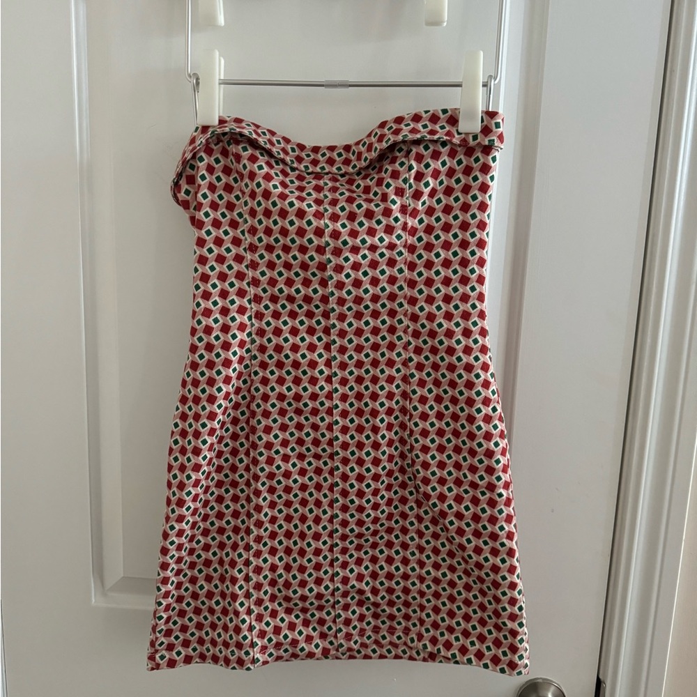 Reformation pattern jeans tube dress size 6